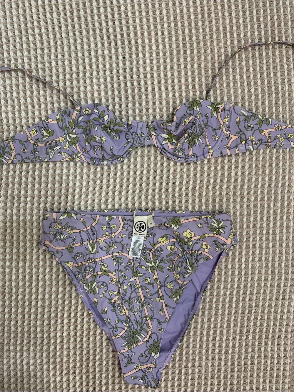 Tory Burch Lavender Floral Two-Piece High Waist Bikini